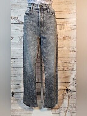 MOTHER High Waisted Runaway Flare Jeans Size 27 Train Stops Black